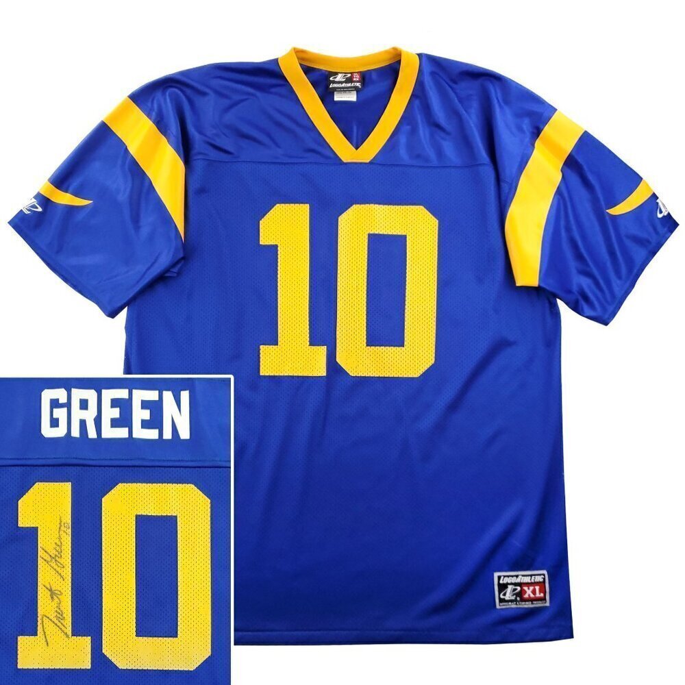Rams Vintage Jersey Signed Trent Green 10 Logo Athletic Super Bowl Season XL